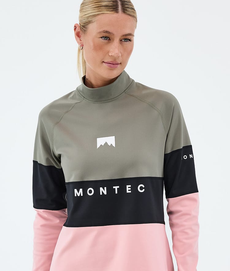 Montec Alpha W Superundertøy overdel Dame Greenish/Black/Soft Pink, Image 2 of 5