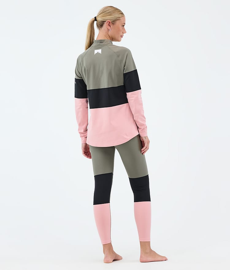 Montec Alpha W Superundertøy overdel Dame Greenish/Black/Soft Pink, Image 4 of 5
