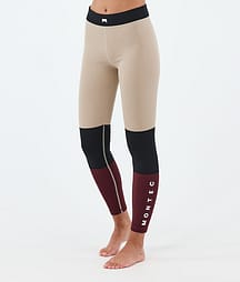 Montec Alpha W Superundertøy bukse Dame Sand/Black/Burgundy