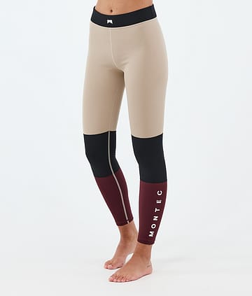 Montec Alpha W Superundertøy bukse Sand/Black/Burgundy