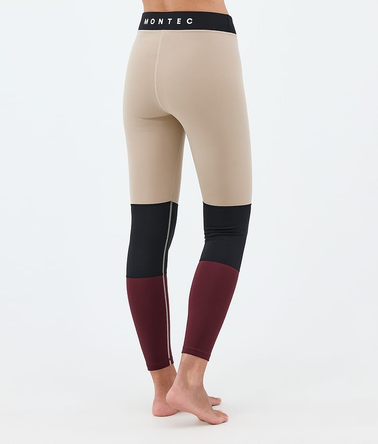 Montec Alpha W Superundertøy bukse Dame Sand/Black/Burgundy, Image 2 of 7