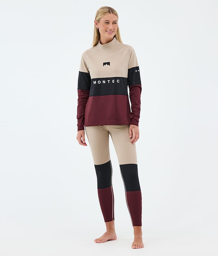Montec Alpha W Superundertøy bukse Dame Sand/Black/Burgundy, Image 3 of 7