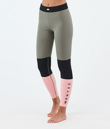 Montec Alpha W Superundertøy bukse Greenish/Black/Soft Pink