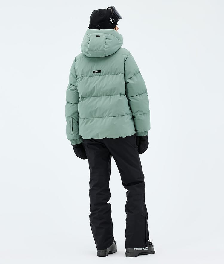 Dope Puffer W Full Zip Skijakke Dame Faded Green, Bilde 3 av 8