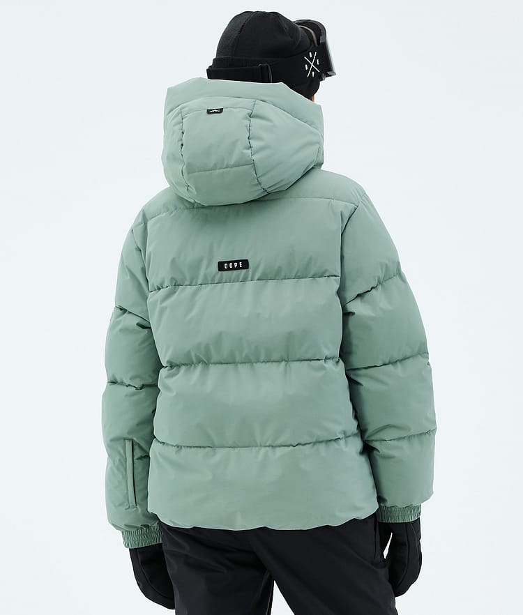 Dope Puffer W Full Zip Skijakke Dame Faded Green, Bilde 6 av 8
