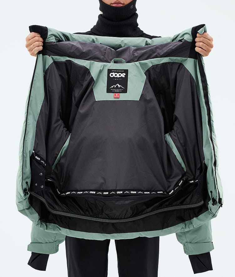 Dope Puffer W Full Zip Skijakke Dame Faded Green, Bilde 8 av 8