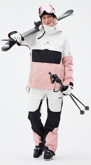 Montec Dune W Skidoutfit Dame Old White/Black/Soft Pink